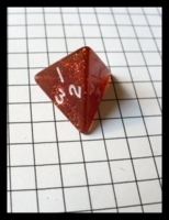 Dice : Dice - 4D - Rounded Clear Red Sprarkle With White Numbers